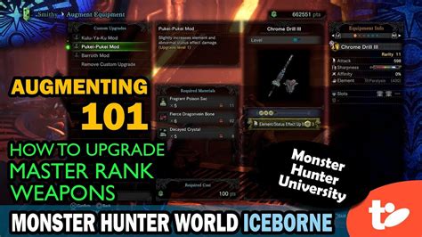 How to augment, upgrade weapons in Monster Hunter .
